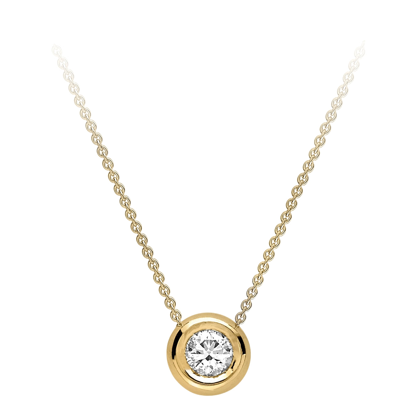BIG BEZEL SOLITAIRE NECKLACE