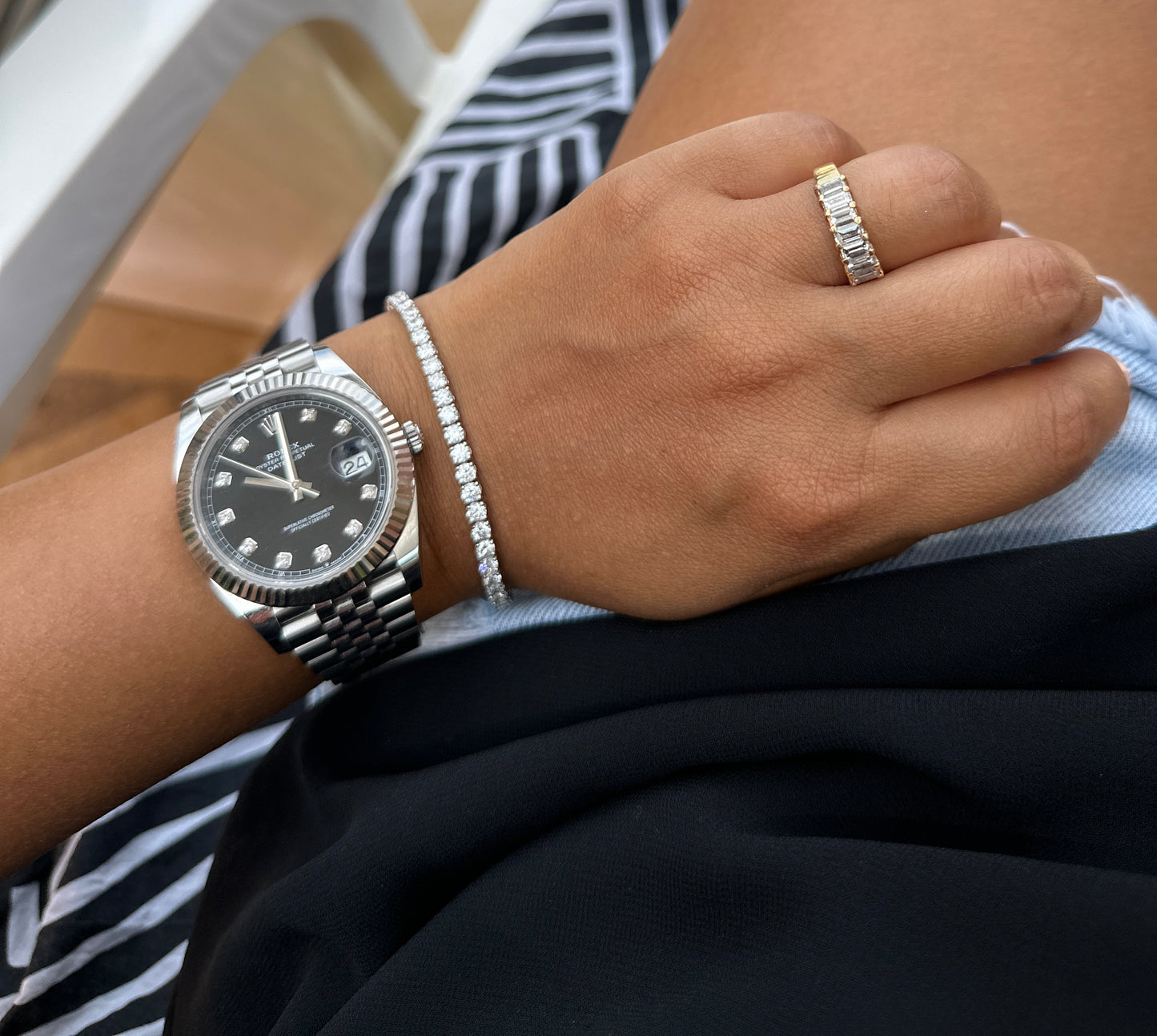 NATURAL DIAMOND TENNIS BRACELET 7CT