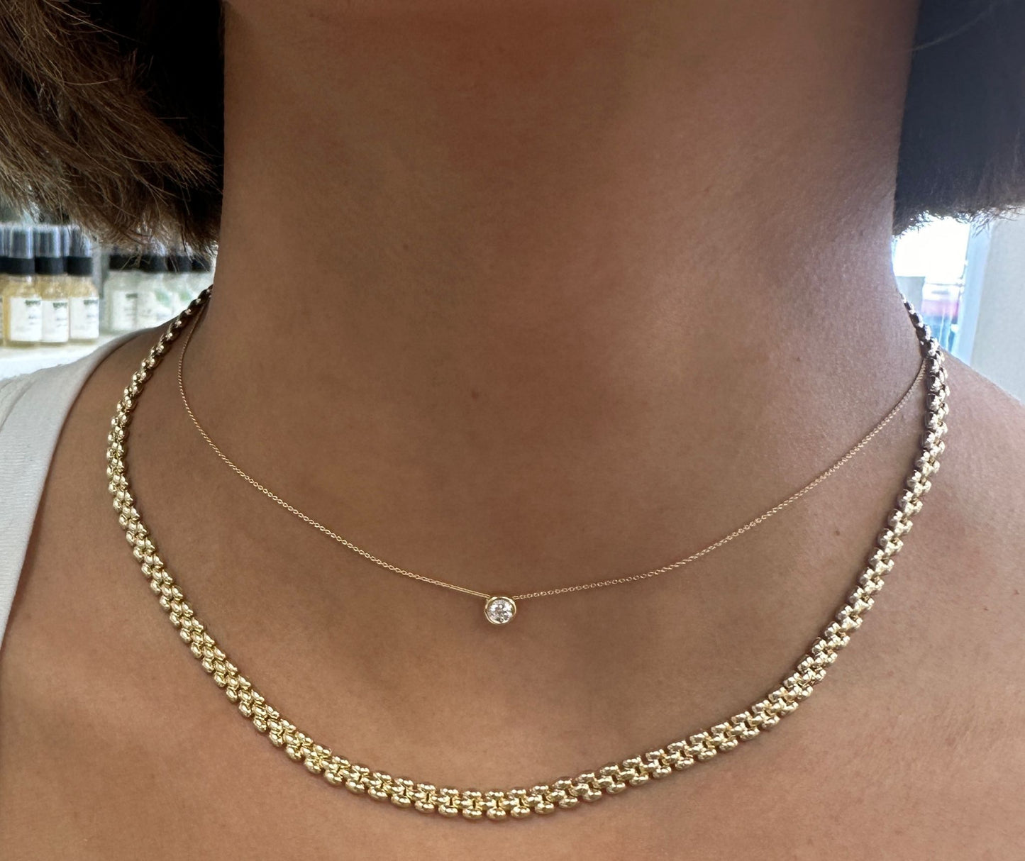 MEDIUM BEZEL SOLITAIRE NECKLACE