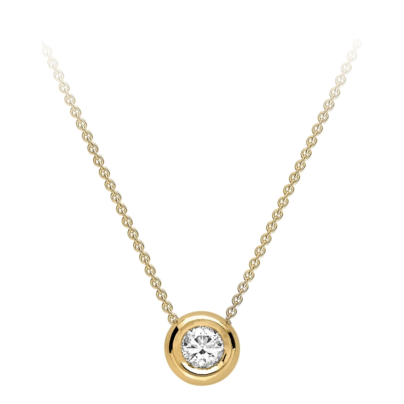 MEDIUM BEZEL SOLITAIRE NECKLACE