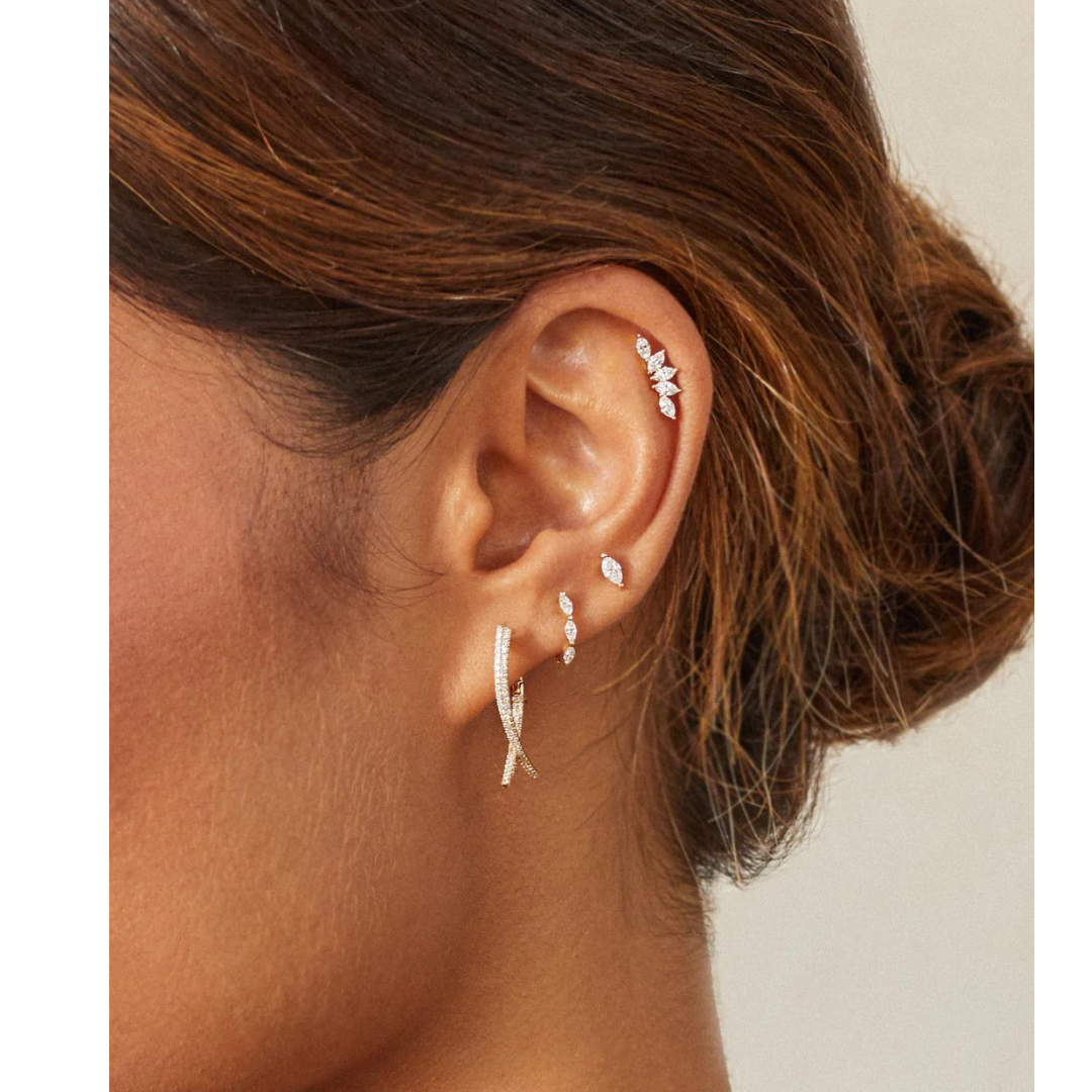LAB DIAMOND MARQUISE EARRING