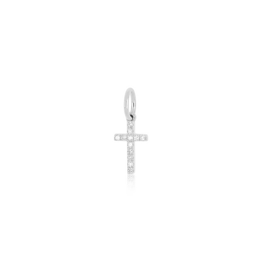 LAB DIAMOND CROSS CHARM